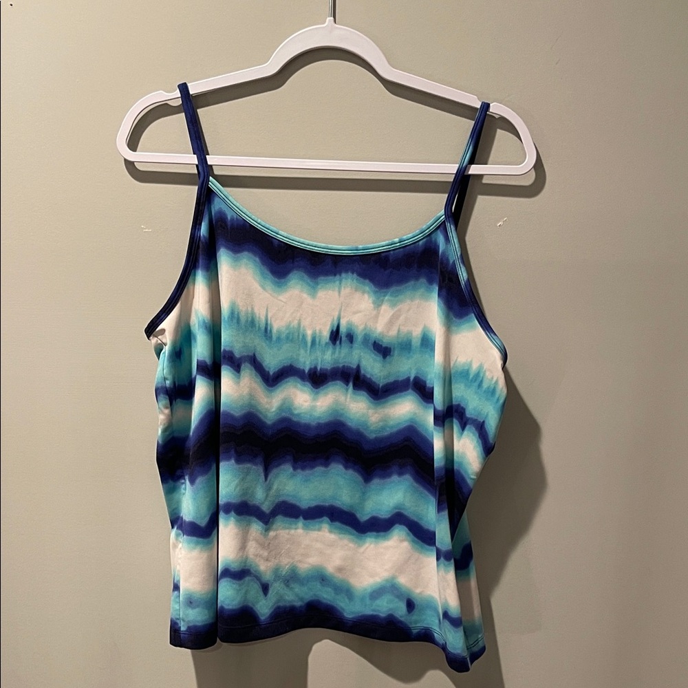 Lane Bryant Blue and White Wave Camisole